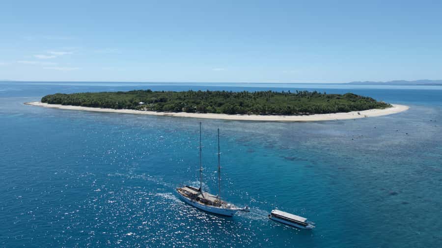 Fiji: Captain Cook Cruises - Island & Reef Day Trip - Sailing out from Denarau Marina