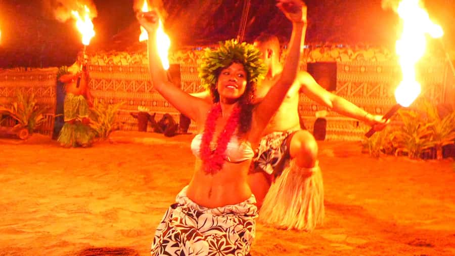Fiji: Sunset River Cruise & Island Fire Dance Experience - Fire walking before the main show