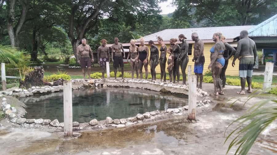 NADI-SABETO: Tifajek Hot Spring and Mudpool Natural Spa - The drive from Nadi through cane fields and villages